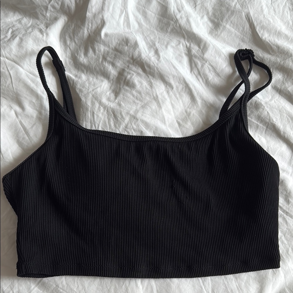 Aerie Black Scoop Neck Bikini Top